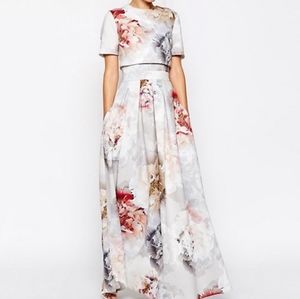 Asos scuba crop top maxi dress